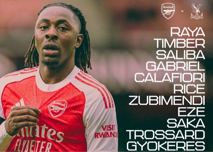 Startaufstellung Arsenal vs. Crystal Palace: Eze vs. alter Verein, Dzekeresh und Guey starten