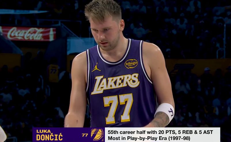 Ein weiterer Meilenstein! Doncic erzielte in der 55. Halbzeit 20+5+5